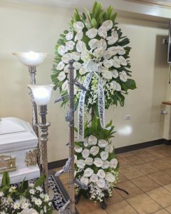 all White Anthuriums, lilies & orchids